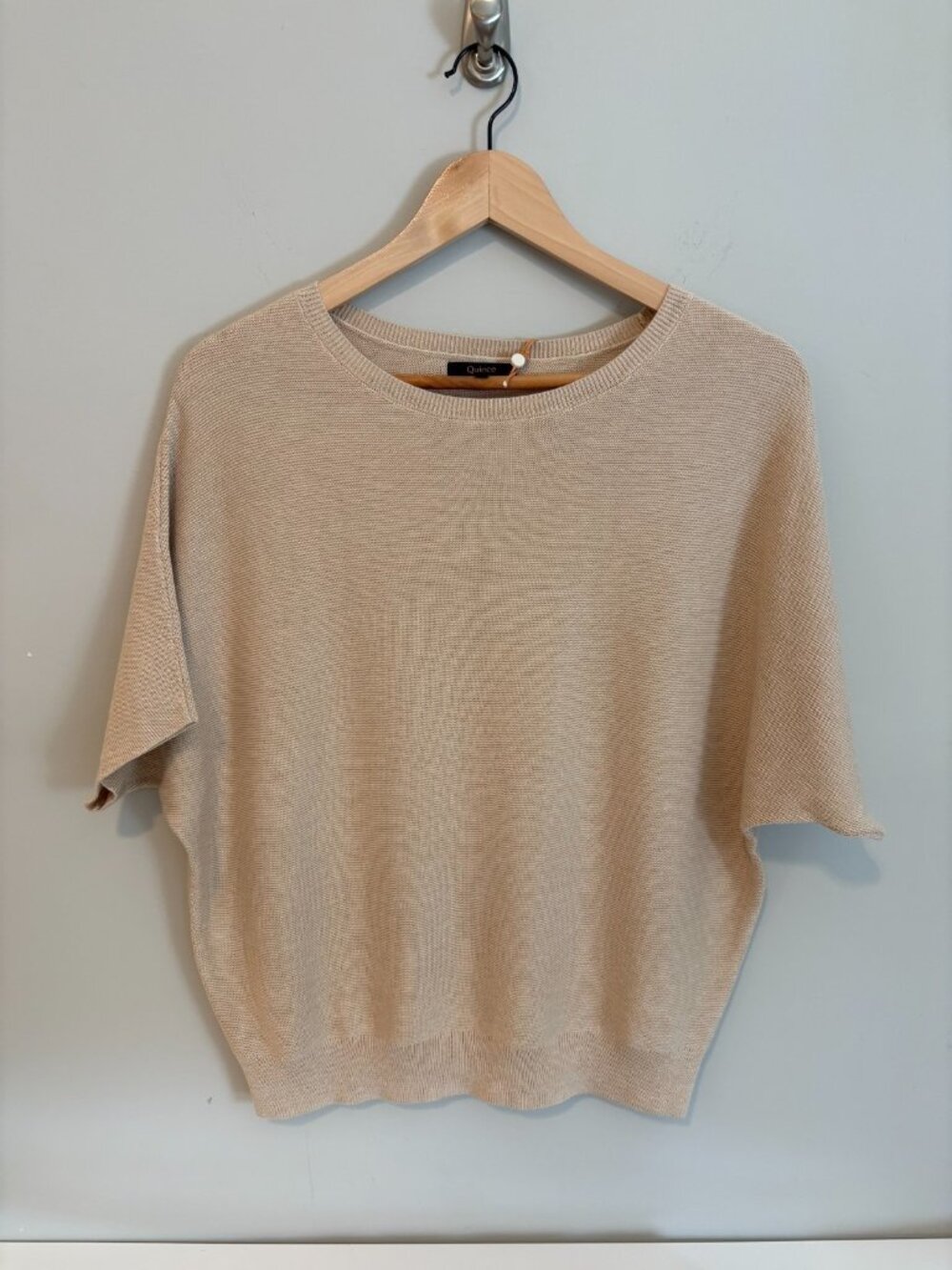 NWT Quince Size S Organic Cotton Cashmere Link-Stitch Dolman Sweater Oatmeal